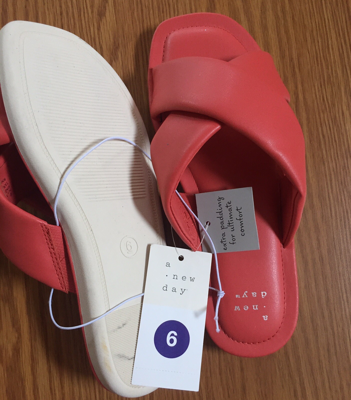 APL Sandali da donna margherita con cinturino incrociato slide Un nuovo giorno corallo 6 rosa