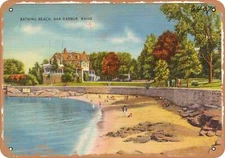 METAL SIGN - Maine Postcard - Bathing beach, Bar Harbor, Maine 1