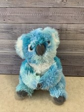 FAO Schwarz Plush Koala Blue Tie Dye Bear White Tummy Soft Toy Lovey Sitting 10"