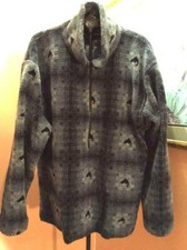 Blue heavy fleece jacket USA made size large Pacific Northwest