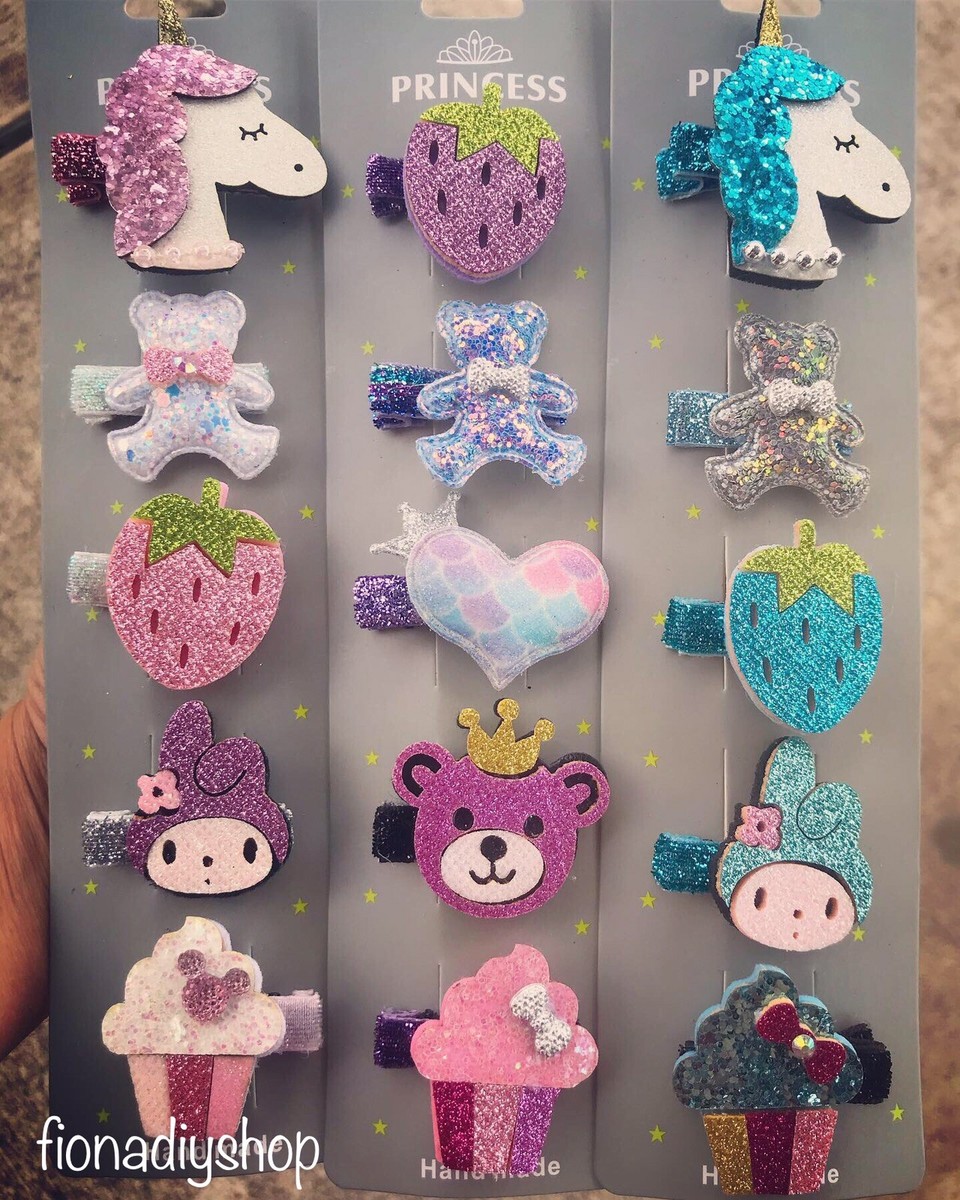 Set De Barrettes à Cheveux En Feutrine - Motifs Mickey, Licorne, Sirène Pour Enfants