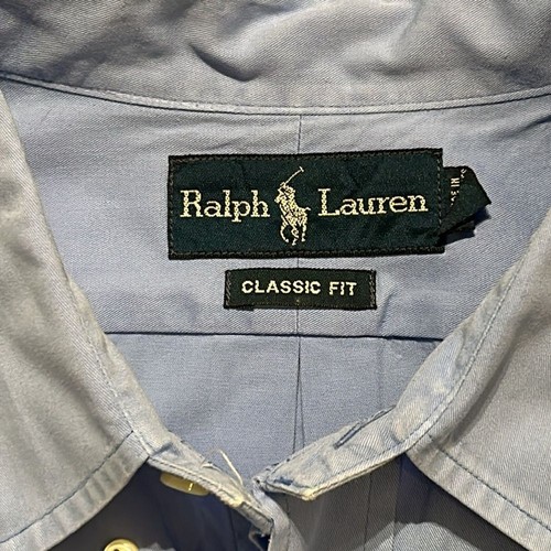 Polo Ralph Lauren Men's Large Classic Fit Oxford Short Shirt Blue Orange Logo - Picture 2 of 6