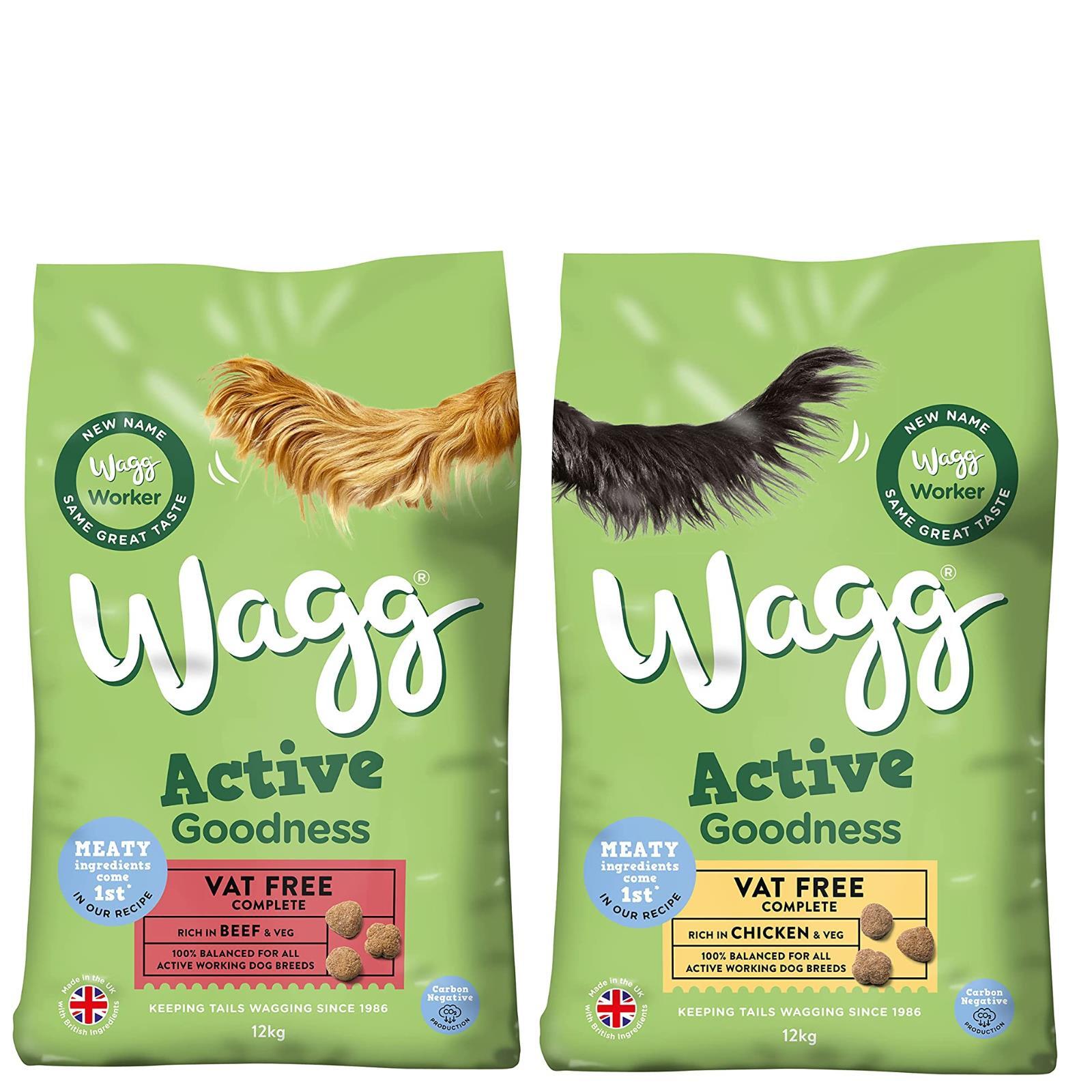 Wagg Active Goodness Dry Dog Food Crunchy Kibble Biscuits Protein Meaty