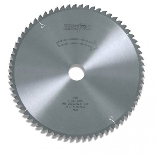 Hoja de sierra HM 250 x 2,8 x 30 mm, Z 40, WZ - 092465 - Mafell