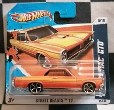 2011 Hot Wheels 65 Pontiac GTO Street Beasts Short Card 85/244 #5/10
