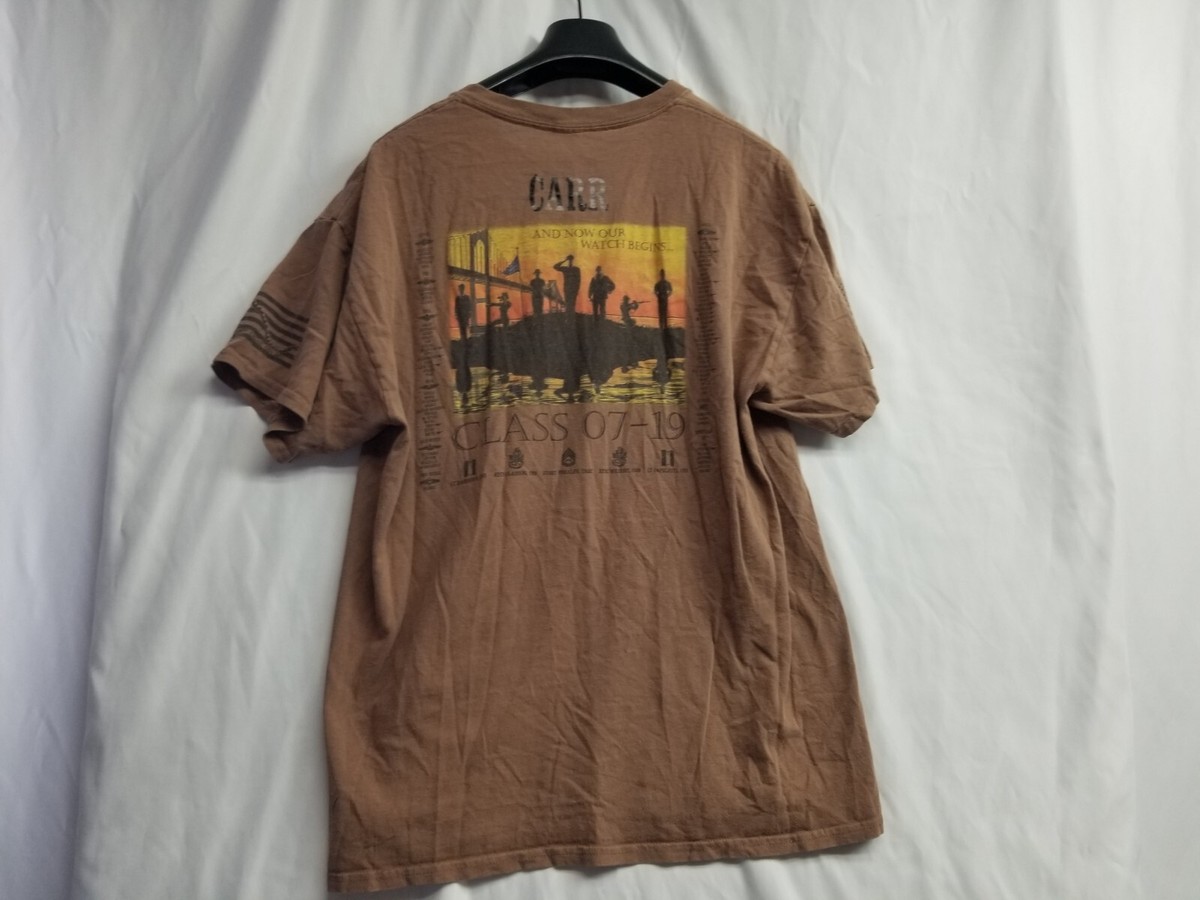 OCS Alpha Class 07-19 Long Sleeve BrownMilitary T Shirt Mens Size
