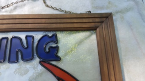Florida Fighting Gators Framed Stained Glass Picture Window Man Cave 22.5" Long - Picture 8 of 11