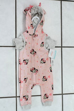 New Disney Baby Minnie Mouse Jumpsuit Pink Short Sleeve Girls 6/9 Months