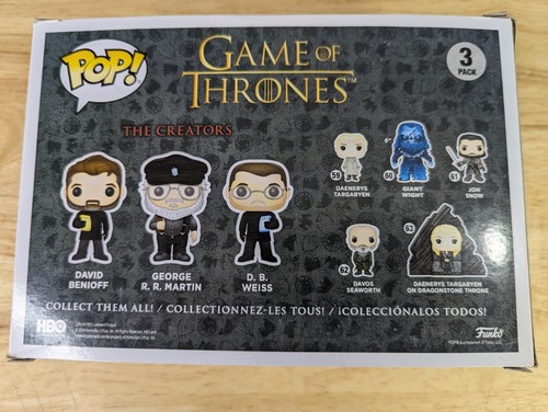 Game of Thrones Funko Pop - The Creators 3 Pack - NYCC Exclusive - Picture 3 of 6