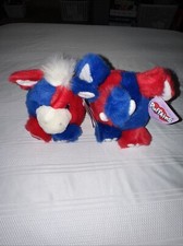 Lot Of 2 Puffkins America Red White And Blue Stripes And Stars