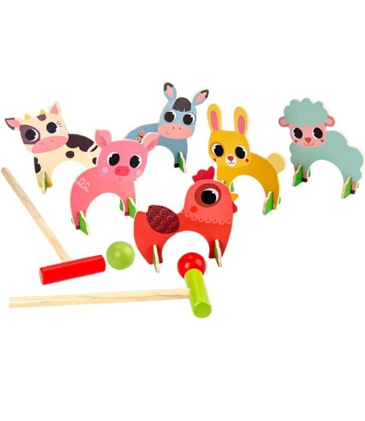 Kids Croquet Set, Cartoon Wooden Animal Croquet Set eBay