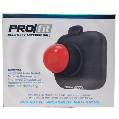 Pro Fit Mountable Massage Ball Black Red Tzumi