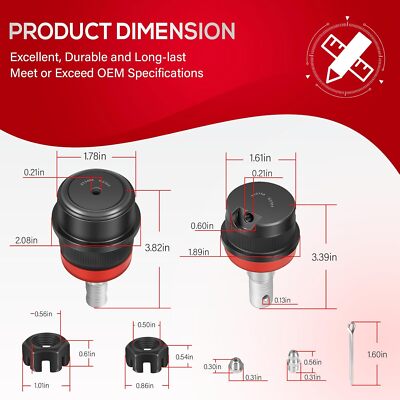 YUANKAI Heavy Duty Ball Joints For Jeep – Fits Dana 30 & 44 Axles, Replacement Set 10642
