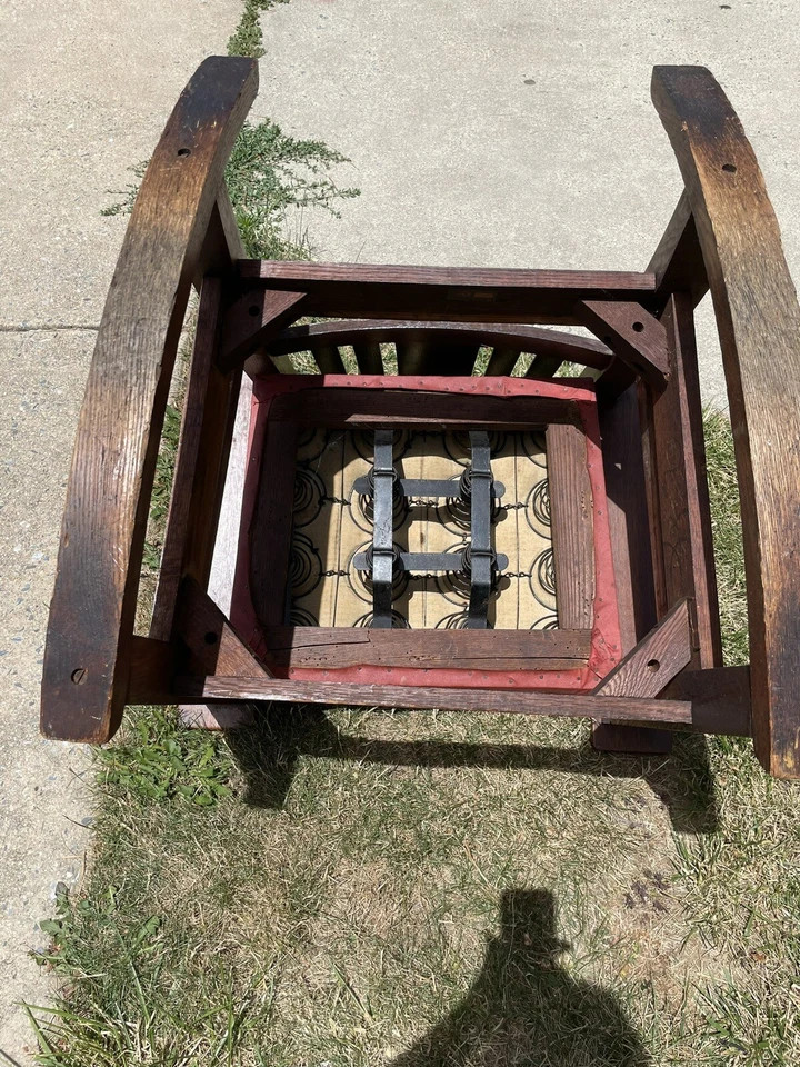 Antique Mission Oak Rocking Chair Arts & Crafts Craftsman Rocker - Image 3 of 4