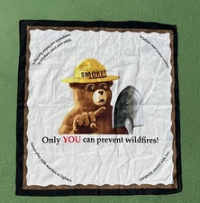 VTG 18"x18" Smokey The Bear Bandana Scarf Handkerchief Hanky Prevent Wildfires