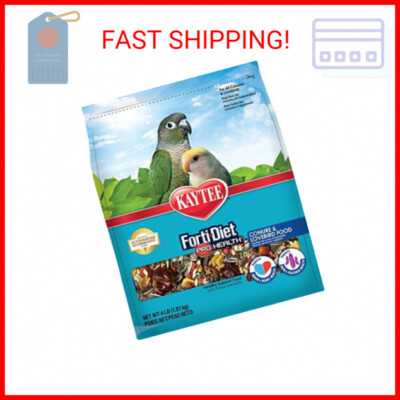 Kaytee Forti-Diet Pro Health Conure and Lovebird Pet Bird Food, 4 Pound