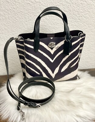 Coach Willow Tote 24 With Zebra Print NWT CM561 Zebra | eBay