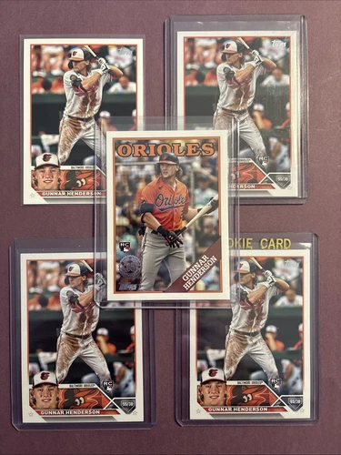 5 GUNNAR HENDERSON Rookie Card RC 2023 Topps (4) Series One #206 (1) Upd 88US-9