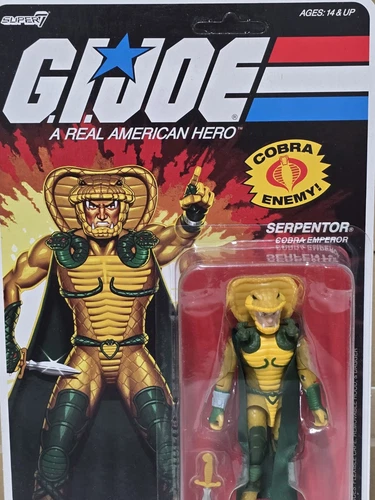 GIJOE Super7 ReAction Cobra Emperor Serpentor 4"( Oil Ring) Figure-Hasbro