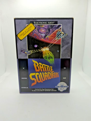 Sega Genesis Battle Squadron (EA, 1990) *CARDBOARD BOX, CIB W/REG CARD, EC*