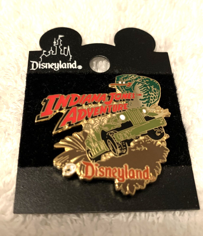 DISNEYLAND INDIANA JONES ADVENTURE PIN ON ORIGINAL BACKER - MINT