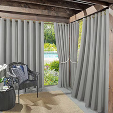 Sailor 54 In. W X 108 In. L Indoor/Outdoor UV Protectant Curtain Panel in Gray