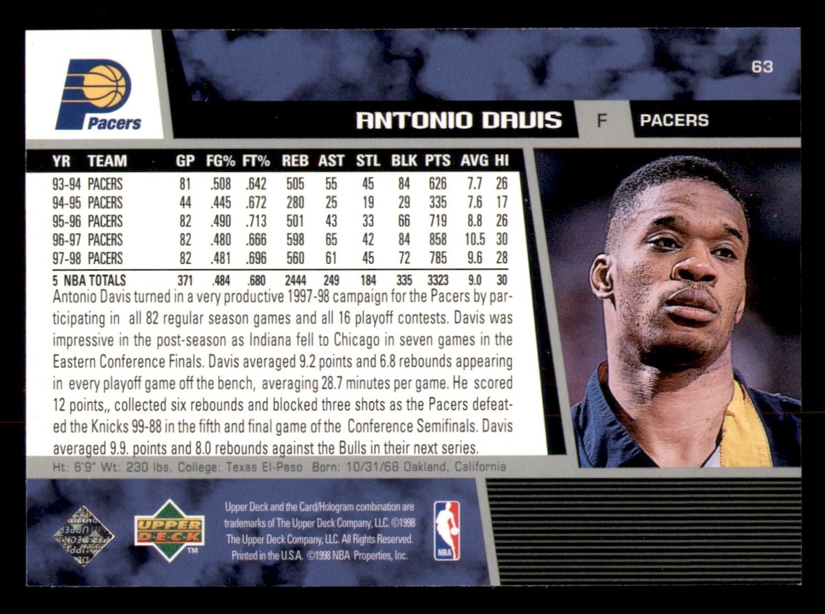 1998-99 Upper Deck #63 Antonio Davis | eBay
