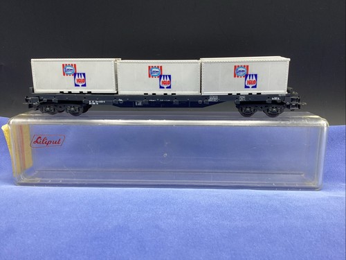 Liliput 297 02 Niederbordwagen Wiking Container Eskimo Iglo Spur H0 @2190@ OVP | Condition: Gebraucht