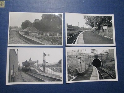 4x Eisenbahn Fotos von Mill Hill, Bahnhof, IOM (S/W 3,5 x 5,5) IOM Ref 14