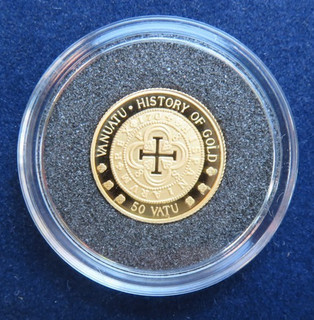 Vanuatu 50 Vatu 1998 Spanische Gold Münze 1 24 Gramm 999 Gold Au PP proof