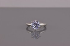 Epiphany Sterling Silver 6 Prong Cubic Zirconia Solitaire Band Ring 925 Sz: 6