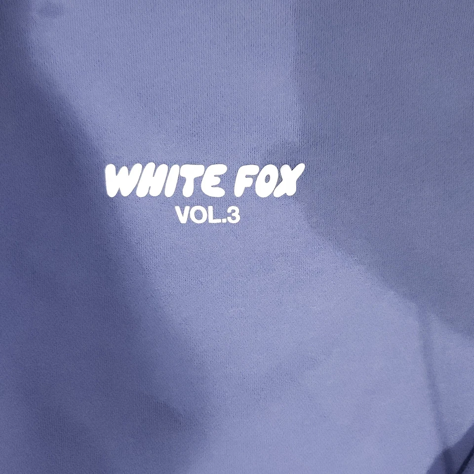 White Fox Vol 3 Hoodie Womens XS/S Blue Pullover Sweatshirt Puff Print Logo - Image 3 of 4