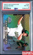 1998 JASON GIAMBI ROW 0 FLAIR SHOWCASE #109 PSA 8 SN /2000