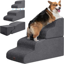 Dog Stairs for High Beds, 4-Step Dog Steps for Small Dogs and Cats, Foldable Pet