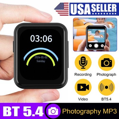 Bluetooth v5.4 HiFi MP3 Music Player Lossless FM Radio Voice Recorder w/ Camera