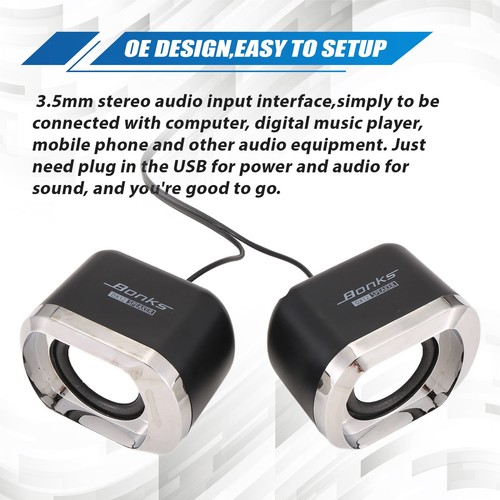 USB 2.0 Notebook Lautsprecher Wired Stereo Computer Lautsprecher fuer Desk5899 - Bild 5 von 7