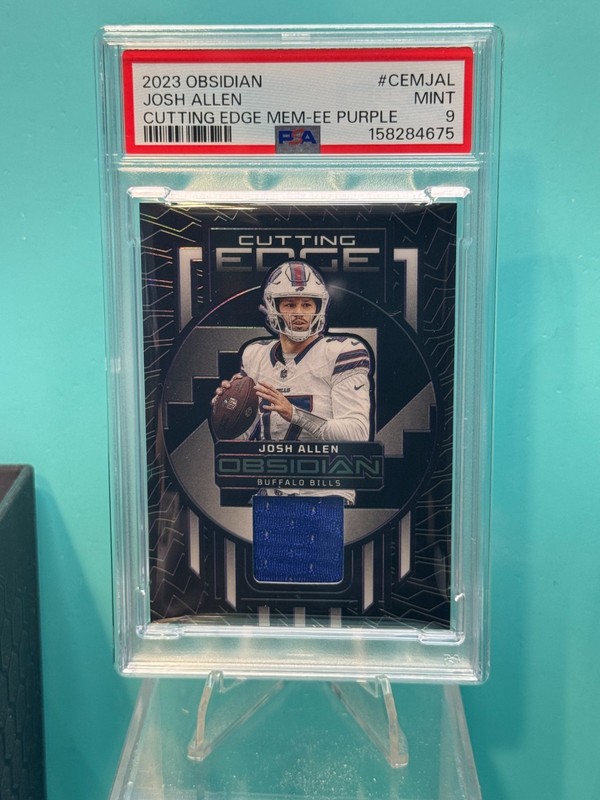 2023 Panini Obsidian-Cutting Edge Etch Purple-Josh Allen #CEM-JAL PSA 9 /75