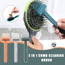 2-In-1 Comb Cleaning Brush Hairbrush Cleaner Rake Comb Dust Tool Hair Remover