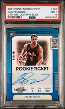 2021 CONTENDERS OPTIC VAR-AUTO-BLUE  #126 JALEN SUGGS /35 PSA 9