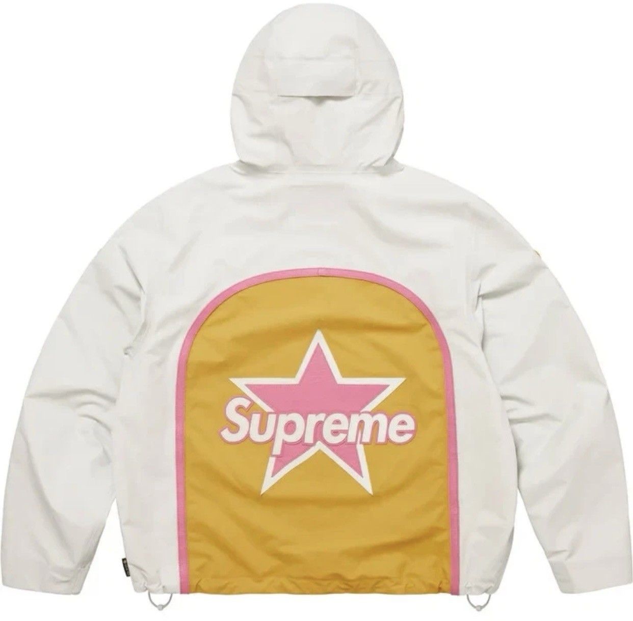 Supreme Vanson Leathers GORE-TEX Hooded Windbreaker Jacket White Pink Yellow L