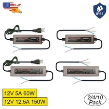 12 Volt 12.5A Driver 150W Power Supply AC 100-220V Waterproof IP67 LED Converter