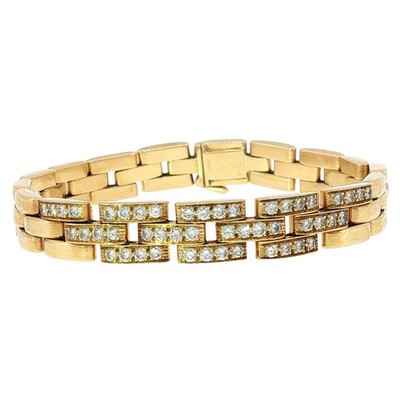 Cartier Maillon Panthere Diamond Bracelet Vintage 18K Yellow Gold