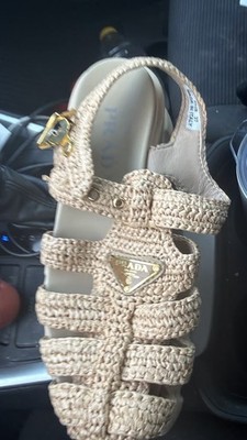 $700 obo Prada Monolith crochet cage sandals