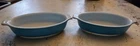 2 PYREX 10oz HORIZON BLUE PIXIE Corning 700 Au Gratin Souffle Dish Baker Vintage