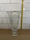 RARE 12” VINTAGE WATERFORD CRYSTAL BALMORAL PATTERN FOOTED VASE STARBURST DESIGN