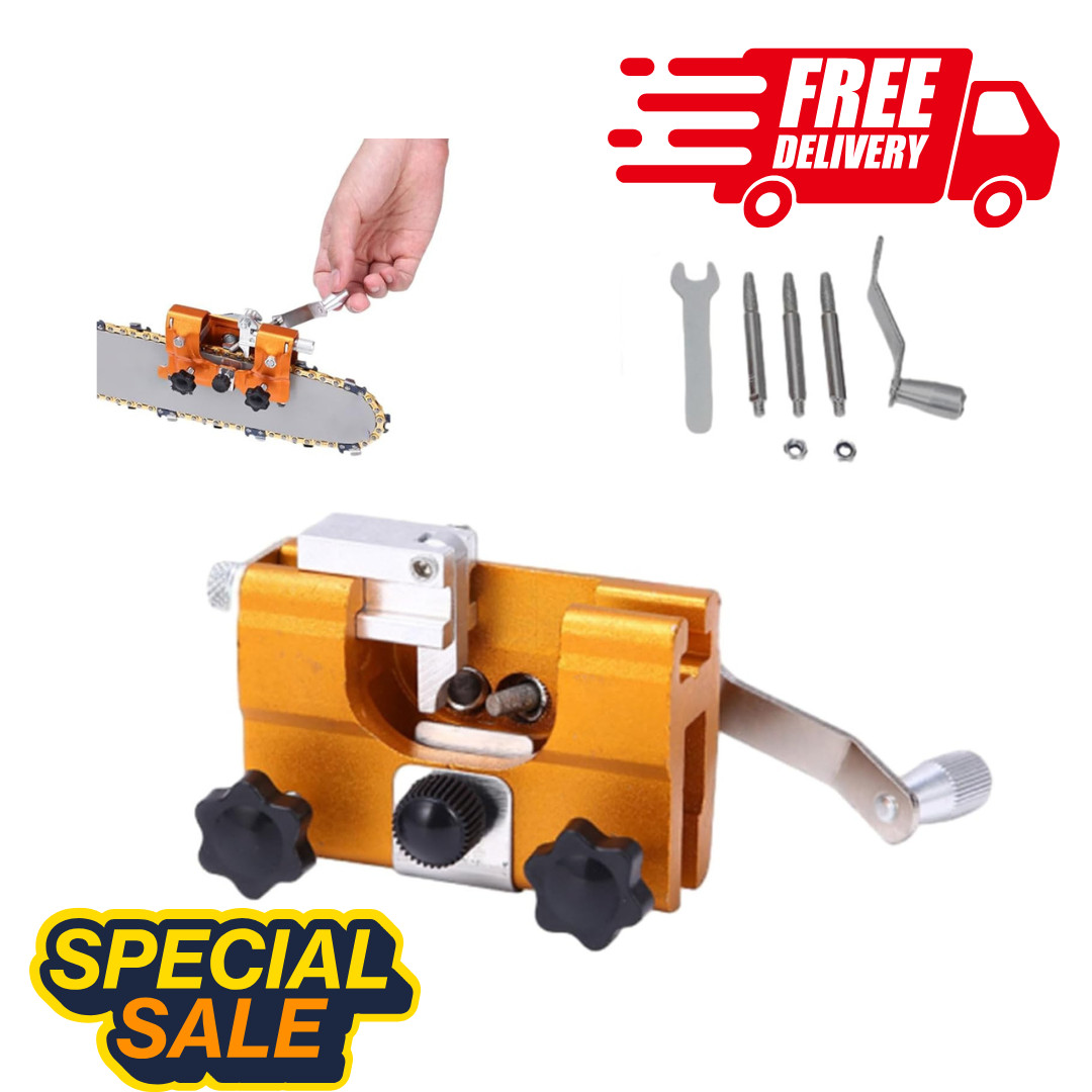 Klampero Chain Sharpener, Chainsaw Sharpener, Portable Hand Crank Chainsaw Chain