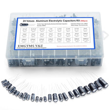 500Pcs 24-Value Electrolytic Capacitor Assortment Kit 0.1Uf-1000Uf  10V 16V 2