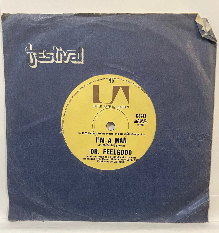 DR FEELGOOD : Back In The Night /I'm A Man : ORIG. AUSSIE ISSUE 1975- NEAR MINT - Image 2 of 4