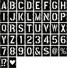 6 Inch Letter Stencils Symbol Numbers Craft Stencils, 42 Pcs Reusable Alphabet T