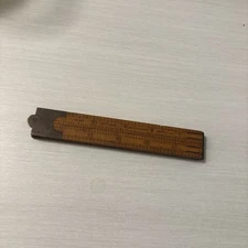 Vintage CHAPIN STEPHENS (C.S. CO.) #51 Boxwood & Brass End Folding Rule